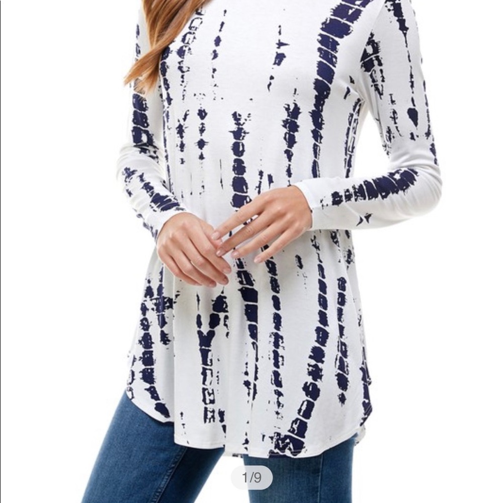 White and Navy Tie Dye